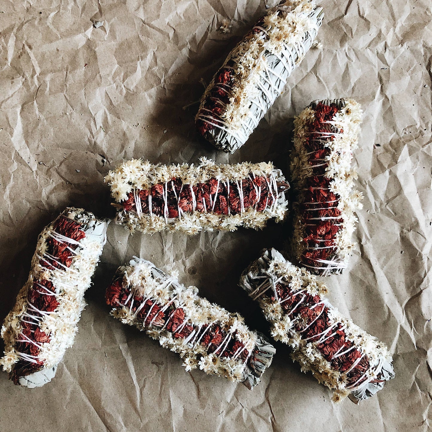 Floral sage smudge stick