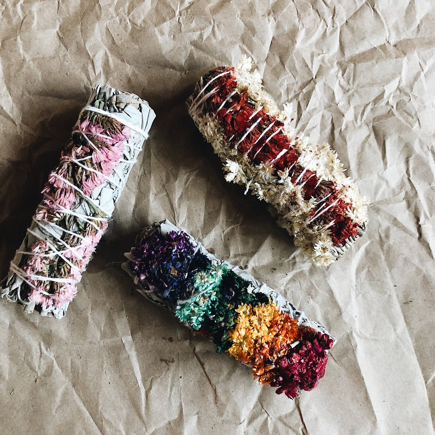 Floral sage smudge stick